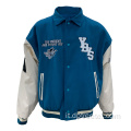 Giacca da baseball da baseball da baseball in pelle da ricamo da ricamo personalizzato